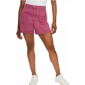 High-Rise Utility Shorts in Mauve Pink